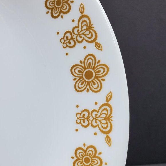 Corelle Butterfly Gold Lunch Plates Corning White Plates Gold Flowers - Picture 3 of 4